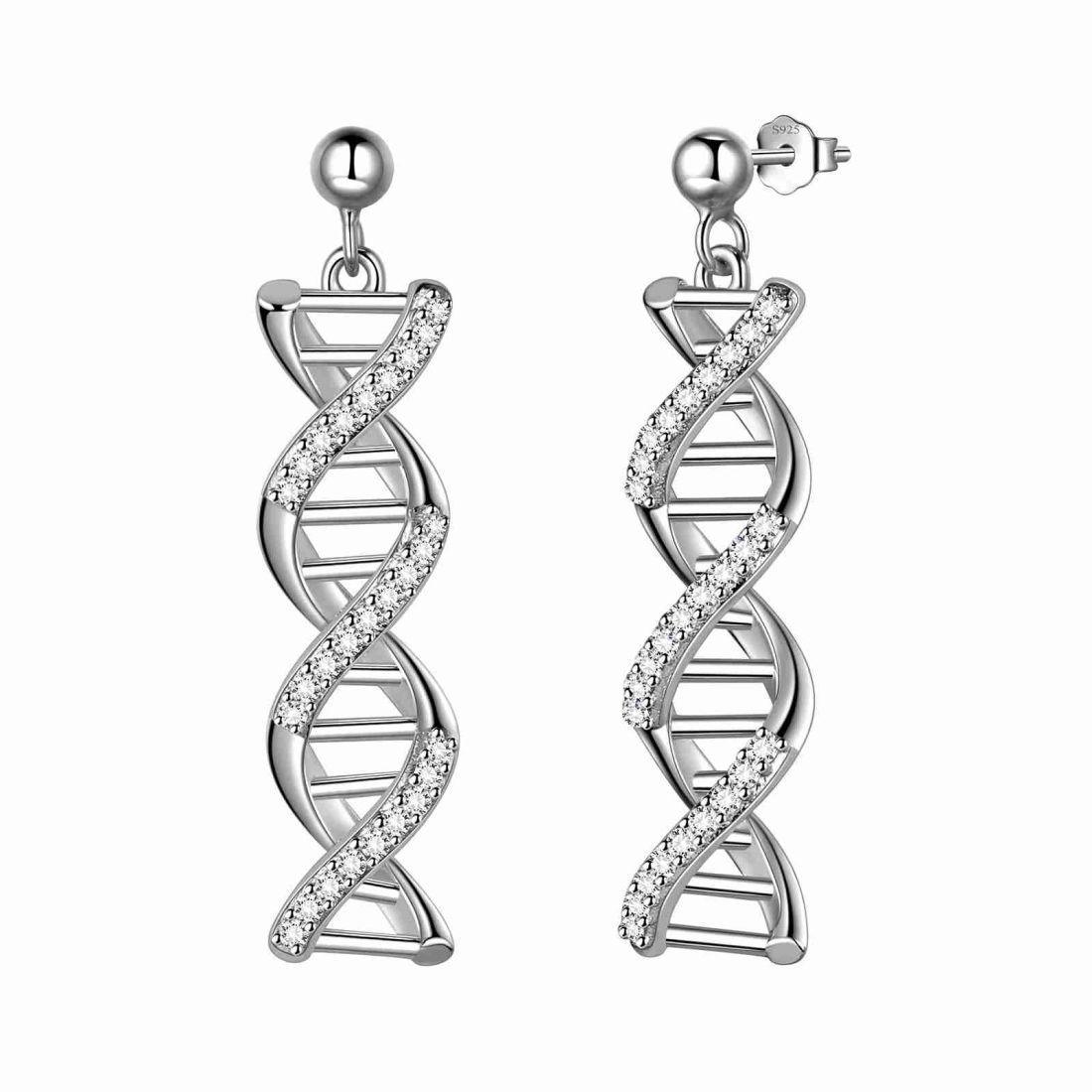 Infinity Spiral DNA Double Helix Drop Earrings Aurora Tears