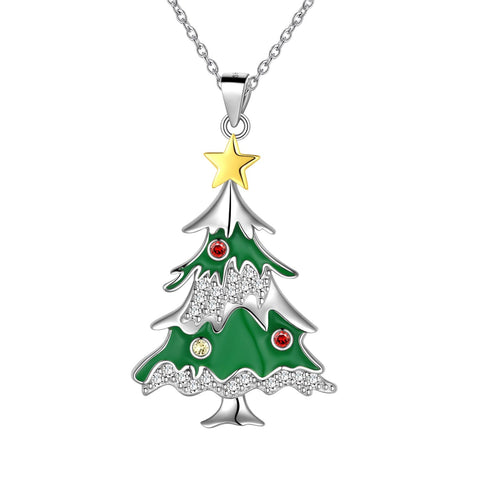 Mujeres Niñas Joyería de Navidad Collares Colgante Regalo de vacaciones Plata de ley 925