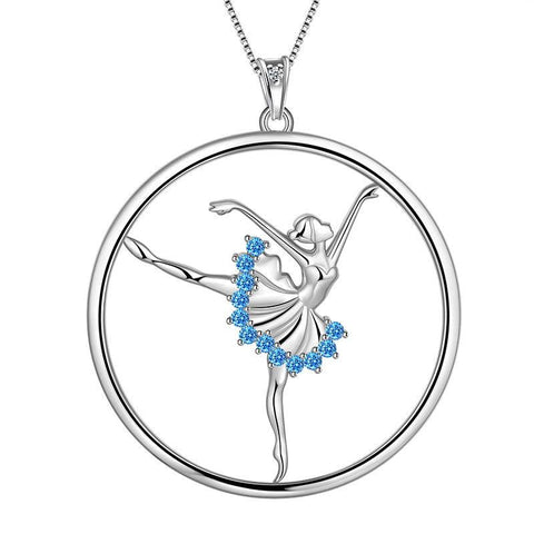 Women Ballerina Necklace Ballet Dancer Pendant Jewelry Girls Birthday Gift 925 Sterling Silver - Aurora Tears Jewelry