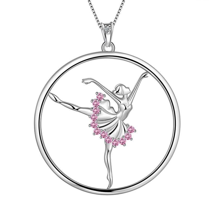 Women Ballerina Necklace Ballet Dancer Pendant Jewelry Girls Birthday Gift 925 Sterling Silver - Aurora Tears Jewelry