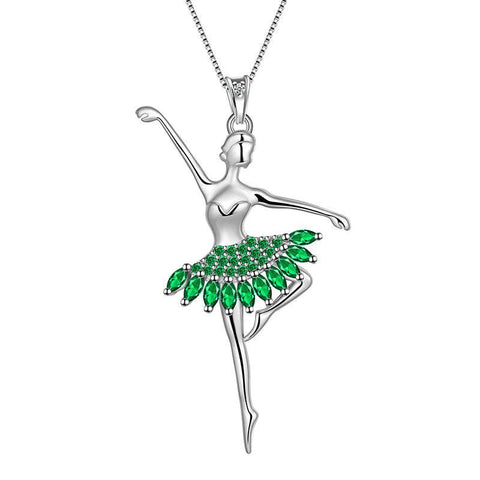 Women Ballerina Necklace Ballet Dancer Pendant Jewelry Girls Birthday Gift 925 Sterling Silver