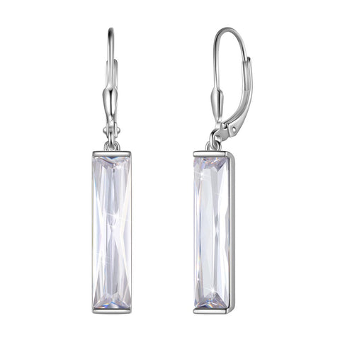 Women Birthstone Dangle Earrings Leverback Crystal Jewelry Birthday Gift - Aurora Tears