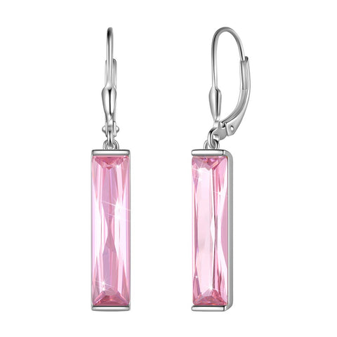 Women Birthstone Dangle Earrings Leverback Crystal Jewelry Birthday Gift - Aurora Tears