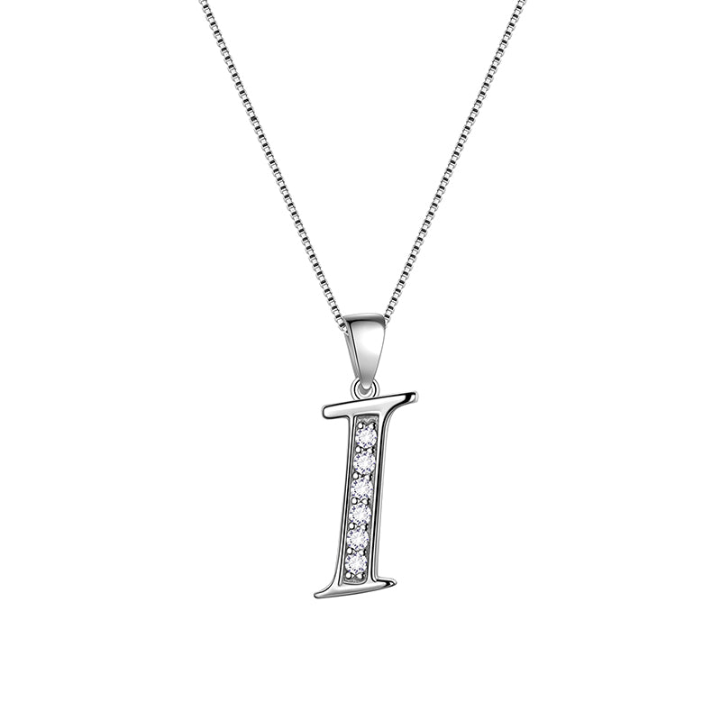 Letter Necklaces Initial Pendant Men Women Name Jewelry 925 Sterling Silver - Aurora Tears Jewelry