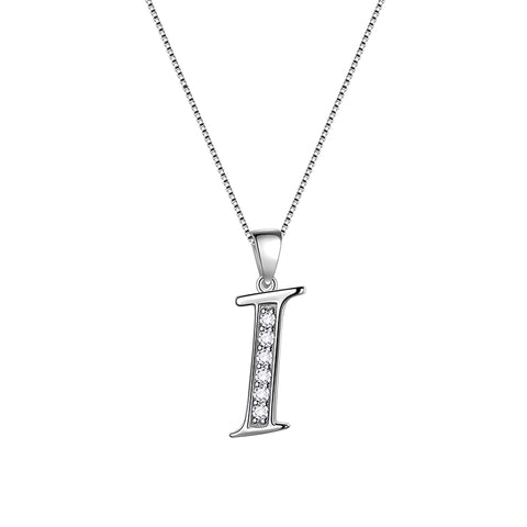 Letter Necklaces Initial Pendant Men Women Name Jewelry 925 Sterling Silver - Aurora Tears Jewelry