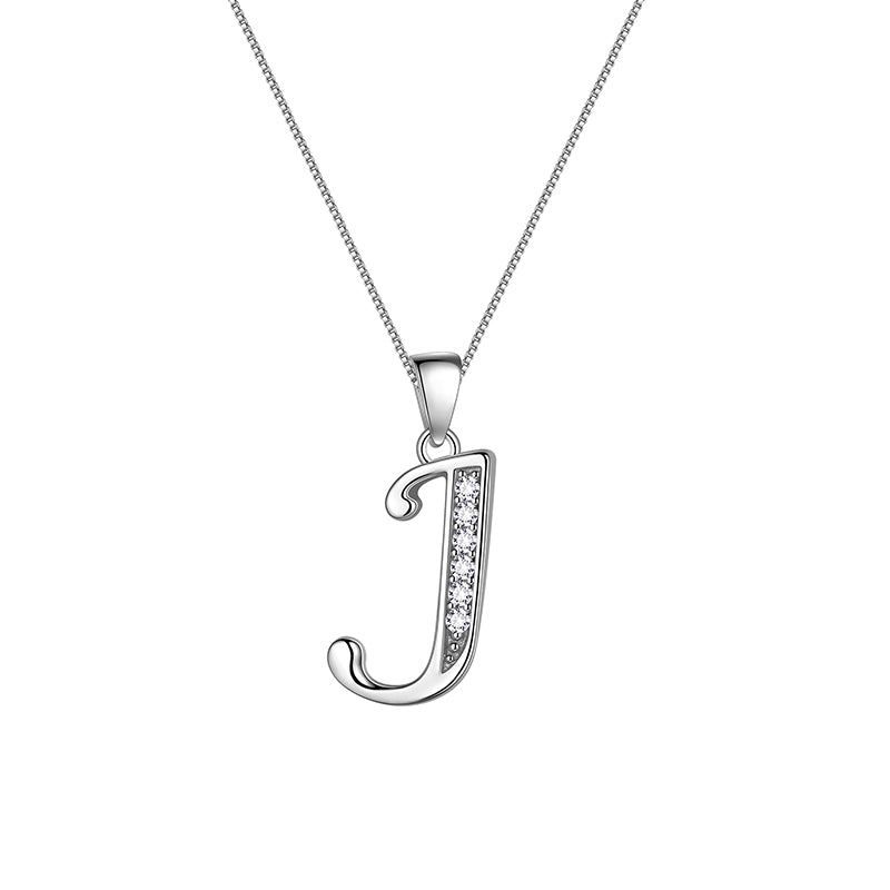 Letter Necklaces Initial Pendant Men Women Name Jewelry 925 Sterling Silver - Aurora Tears Jewelry