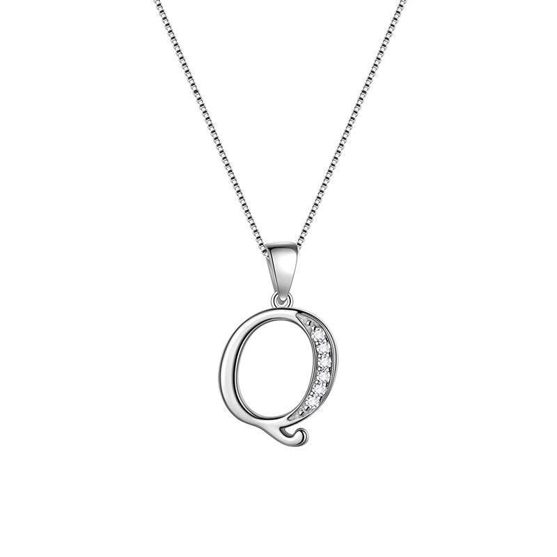 Letter Necklaces Initial Pendant Men Women Name Jewelry 925 Sterling Silver - Aurora Tears Jewelry