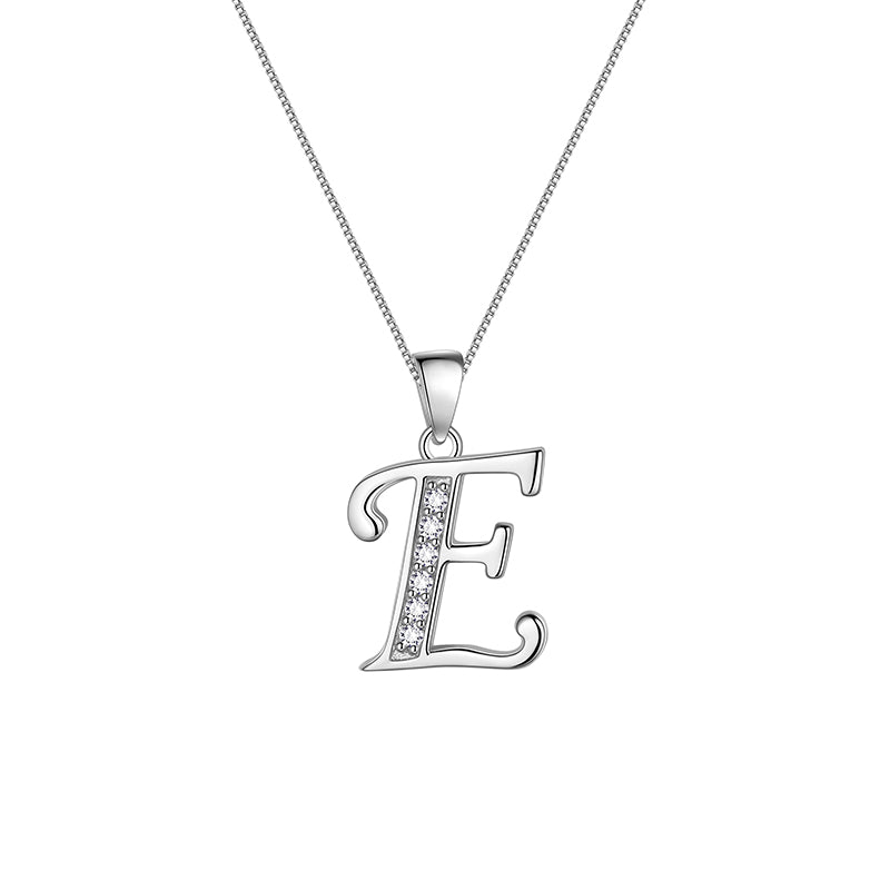 Letter Necklaces Initial Pendant Men Women Name Jewelry 925 Sterling Silver - Aurora Tears Jewelry