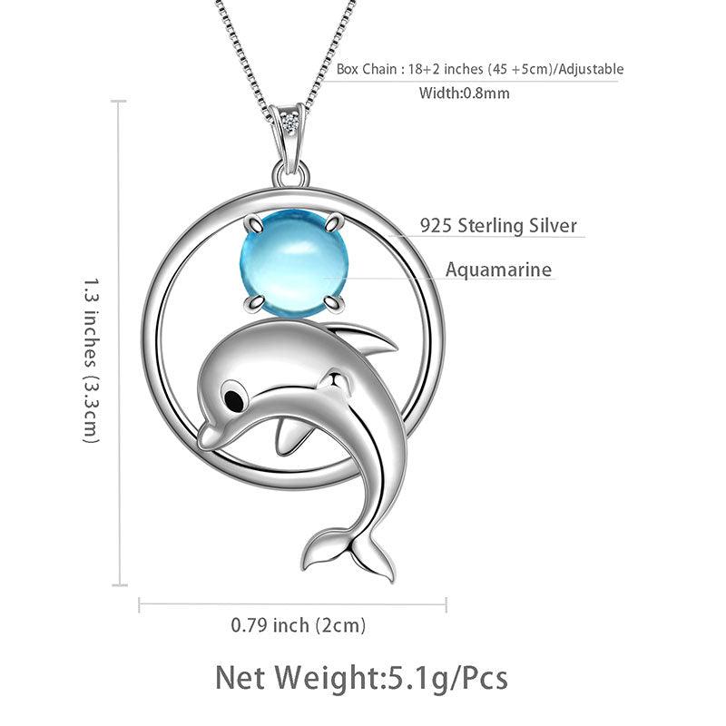 Dolphin Mini Animal Pendant Necklace 925 Sterling Silver - Necklaces - Aurora Tears