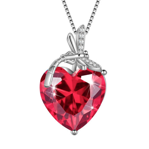 Libelle Halskette Herz Geburtsstein Anhänger Schmuck Frauen Mädchen Geburtstag Geschenke 925 Sterling Silber