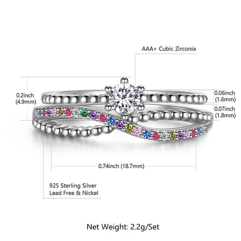 Promise Rings for Her, Women Jewelry Infinity Stackable Wedding Bands Rings for Women Set Size 6-9