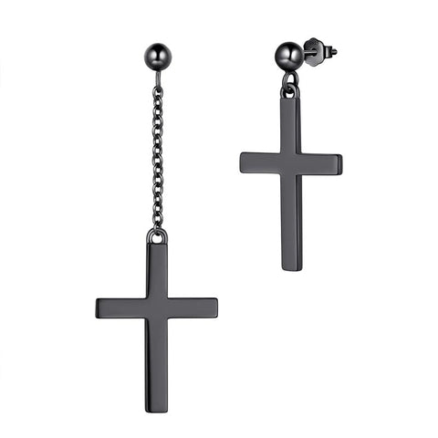 Kreuz-Ohrringe für Herren, 925er Sterlingsilber, baumelnde Ohrstecker, Ohrringe für Damen und Jungen, Hip Hop, christlicher religiöser Schmuck, Ostergeschenke