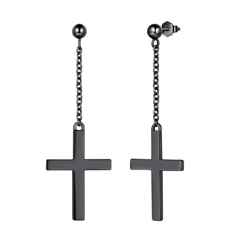 Kreuz-Ohrringe für Herren, 925er Sterlingsilber, baumelnde Ohrstecker, Ohrringe für Damen und Jungen, Hip Hop, christlicher religiöser Schmuck, Ostergeschenke