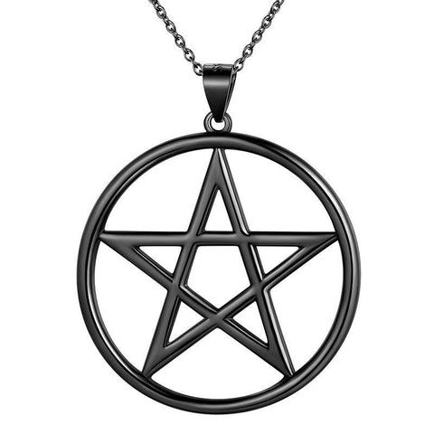 Pentagram Star Pendant Necklace Charm 925 Sterling Silver - Necklaces - Aurora Tears