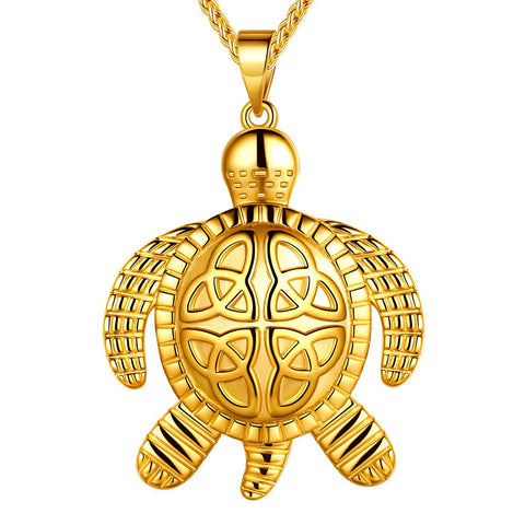 Turtle Necklaces Celtic Knot Pendant Animals Jewelry Mens Women Gifts