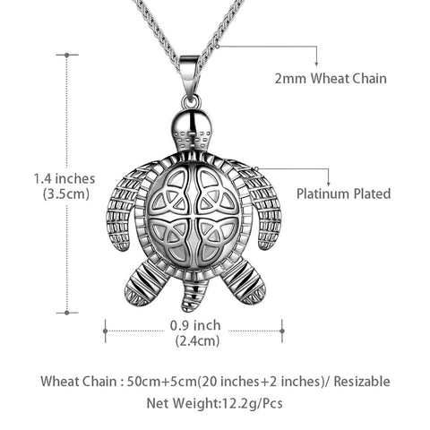 Turtle Necklaces Celtic Knot Pendant Animals Jewelry Mens Women Gifts