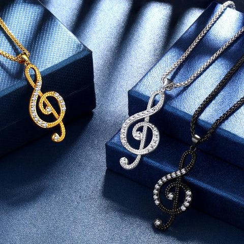 Women Musical Note Necklace Treble Clef Music Jewelry Gifts for Girls Music Lover