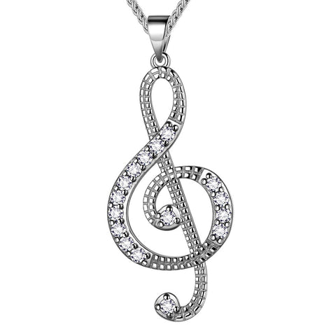 Women Musical Note Necklace Treble Clef Music Jewelry Gifts for Girls Music Lover