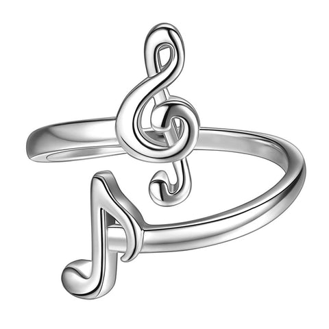 Women Musical Note Rings Treble Clef Music Jewelry Gifts for Girls Music Lover