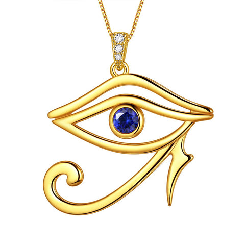 GOLD GRANTHI NECKLACE | Pendant with Eye of Horus – San Saru