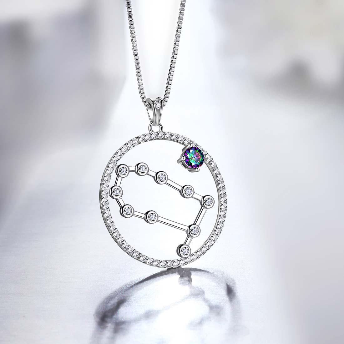 Gemini Zodiac Birthstone Silver Constellation Necklace | Eve's Addiction