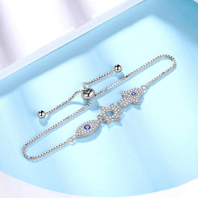 VIEN® Multi Colour Evil Eyes Beads Bracelet Hamsa Hand of Fatima Lucky  Charm Bracelet Unisex (PACK OF 1PC)
