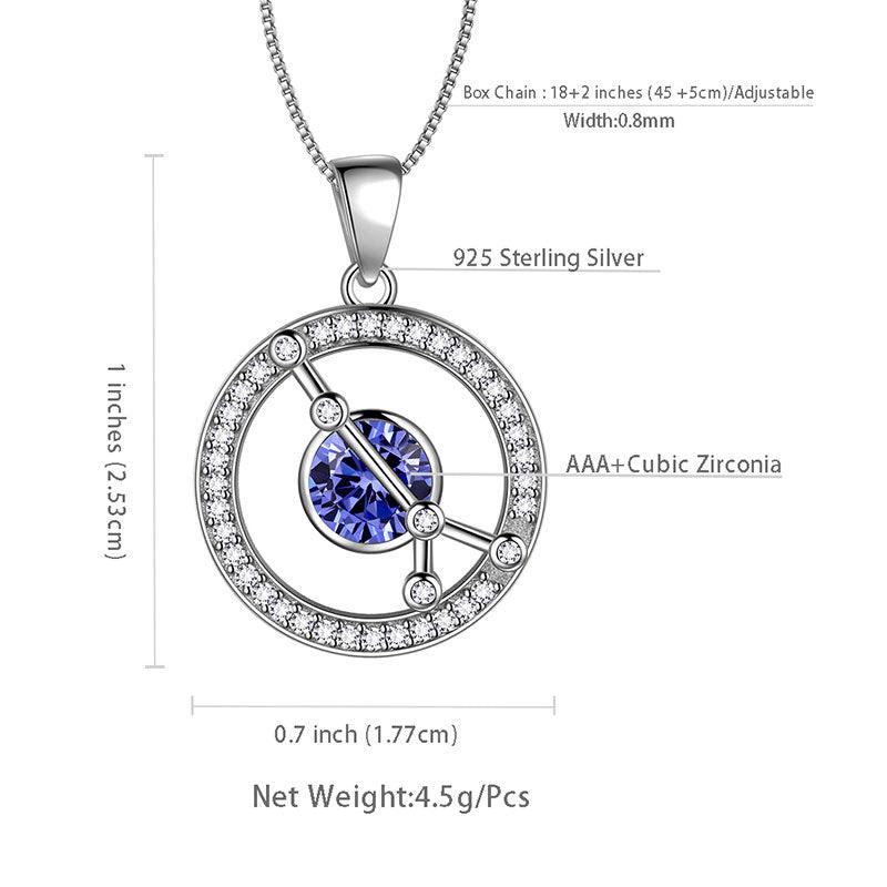 cancer zodiac necklace constellation birthstone pendant crystal 925 sterling silver dp0176 1