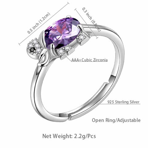 Elephant Birthstone February Amethyst Ring - Rings - Aurora Tears