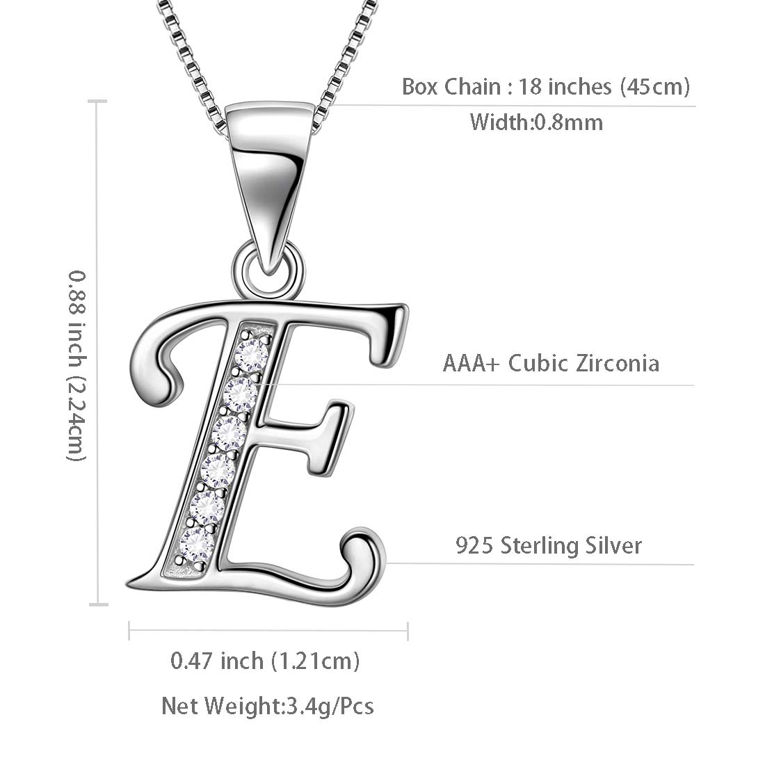 Cross and Initial, Letter E, Charm Bracelet, Silver and Black