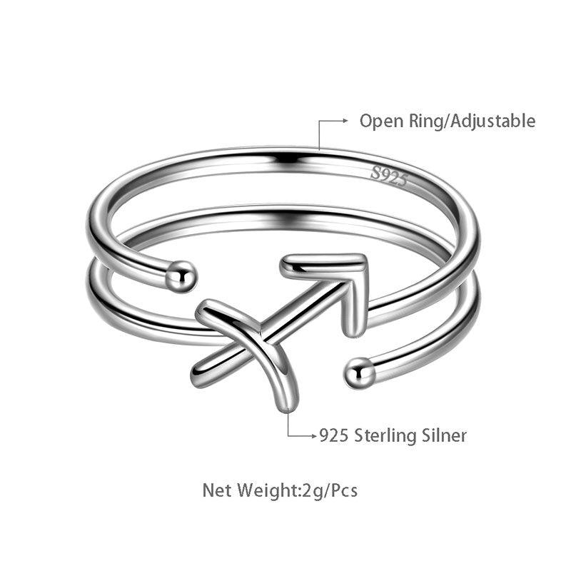 Sagittarius Rings Zodiac Sign Jewelry 925 Sterling Silver - Rings - Aurora Tears