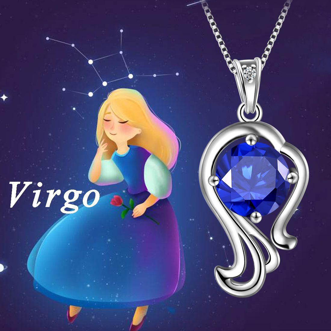 virgo zodiac necklace constellation september birthstone pendant crystal 925 sterling silver dp0134 5