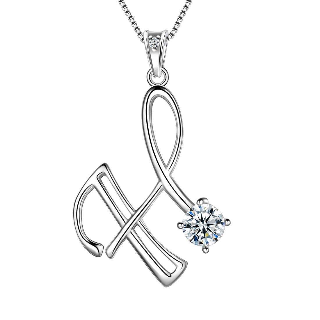 Women Letter H Initial Necklaces Sterling Silver - Necklaces - Aurora Tears Jewelry