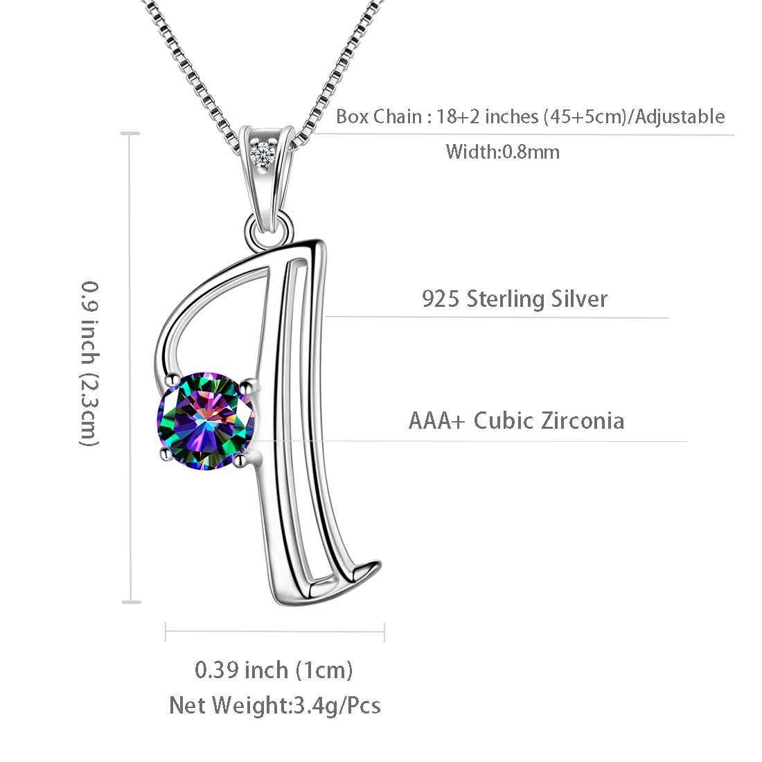 Women Letter I Initial Necklaces Sterling Silver - Necklaces - Aurora Tears Jewelry